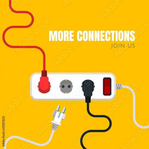 Icon of an electric socket with a plug. Modern vector illustration