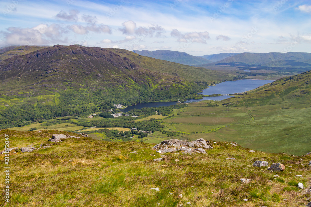 Kylemore lough lake and valley in Letterfrack
