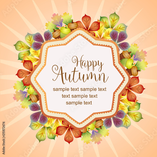 hello autumn vivid leaves and canary