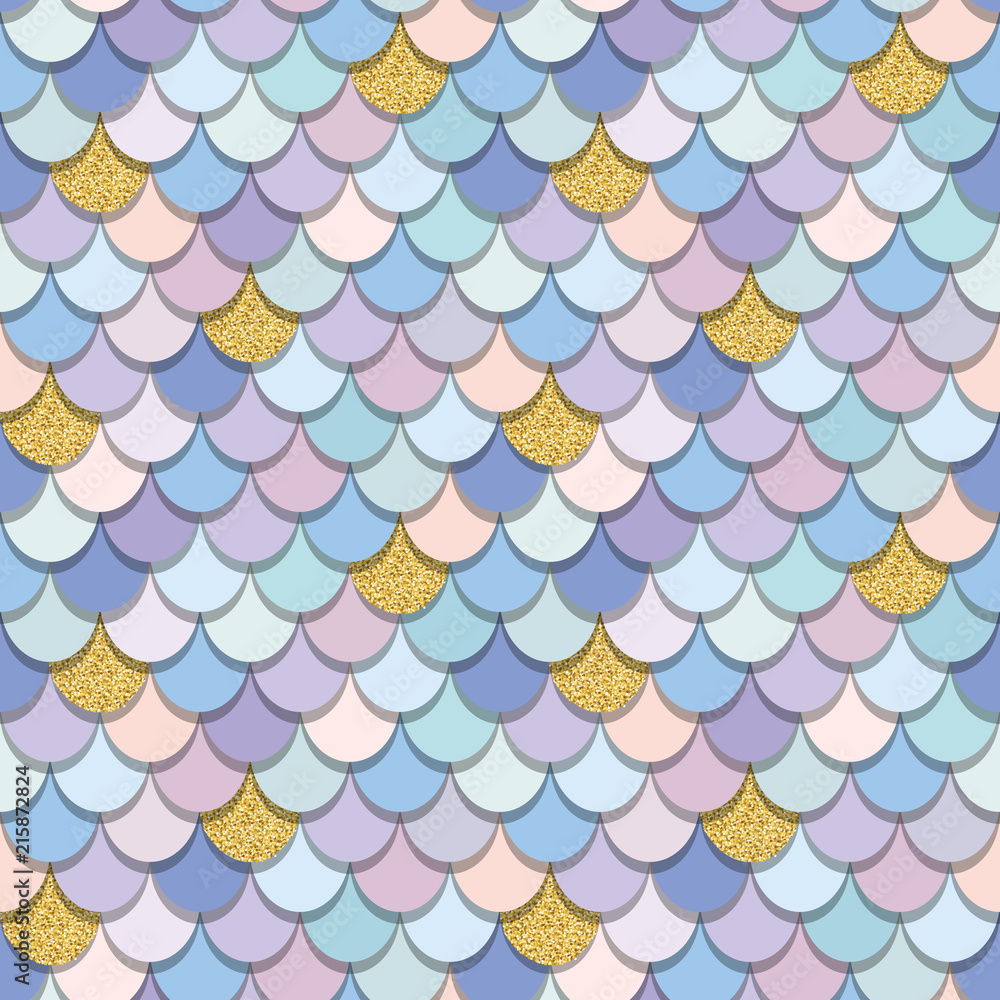 Mermaid tail pattern. Colorful fish skin background. For print and web ...