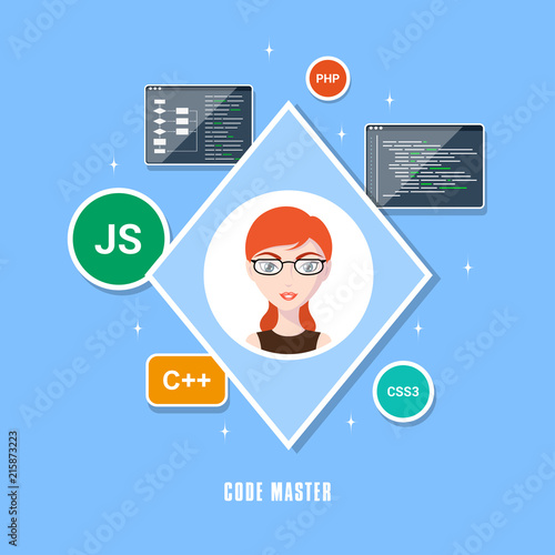 programmer woman character