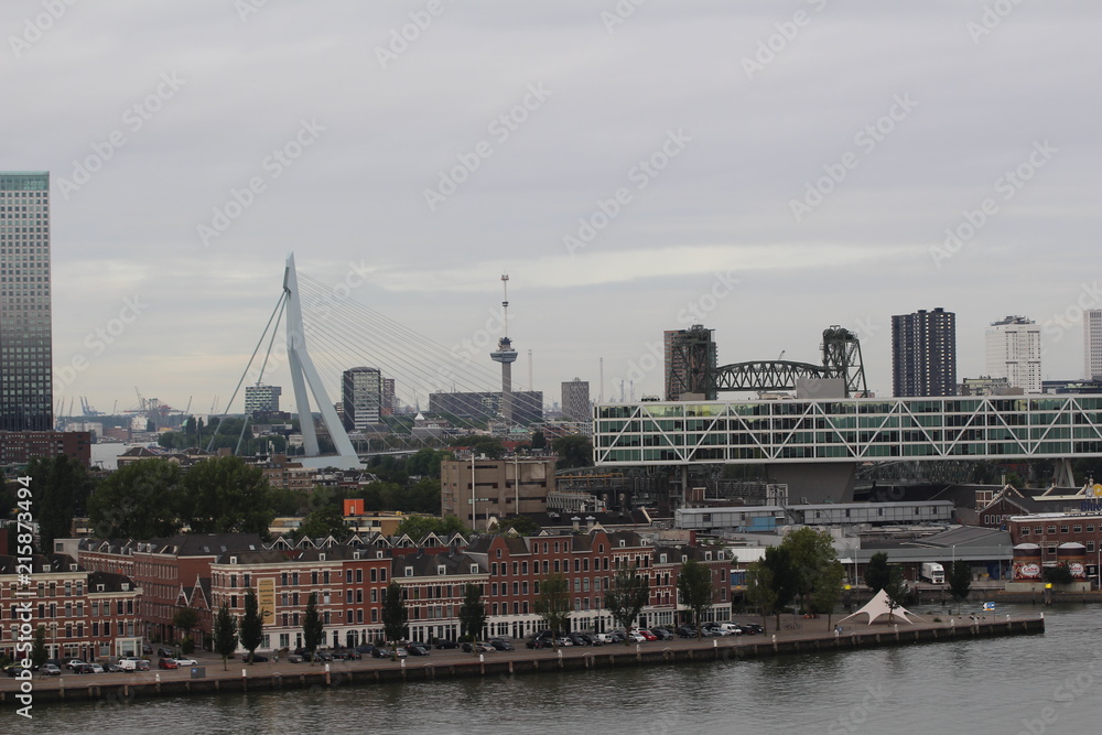 skyline, Rotterdam, city, architecture, downton