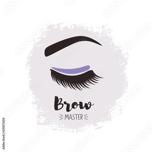 Brows and lashes lettering. For beauty salon, lash extensions maker, brow master.