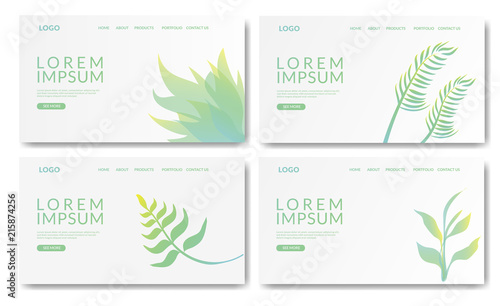 Set of creative website template designs. Website template for websites or apps.