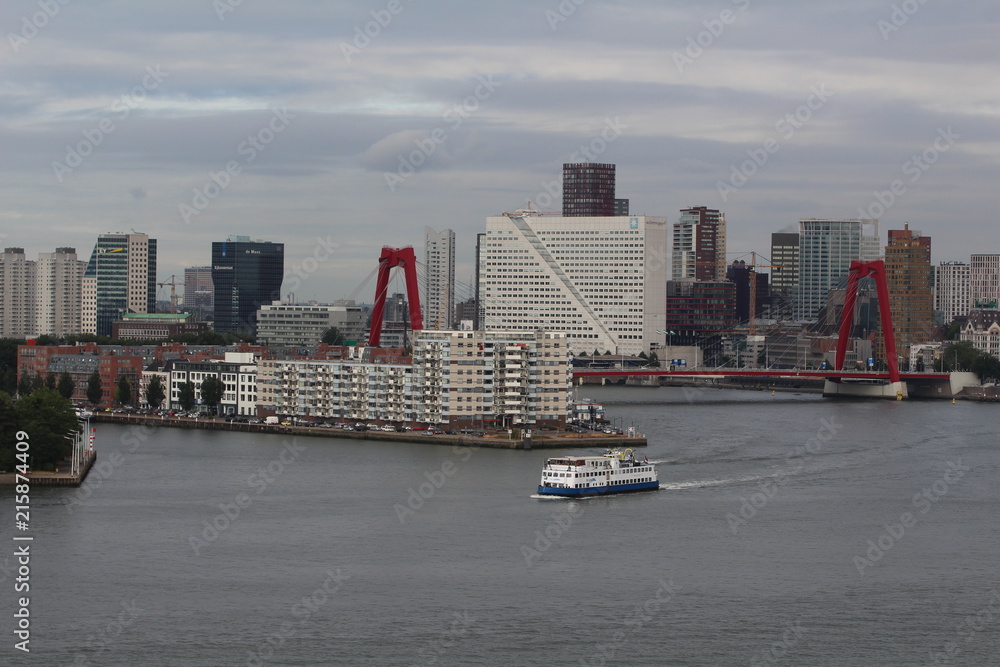 Fototapeta premium skyline, Rotterdam, city, architecture, downton