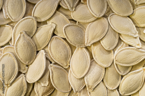 Organic  pumpkin  seeds, close- up, view from above