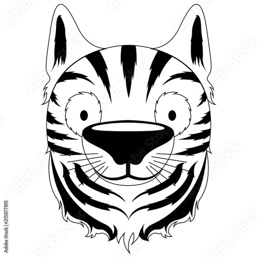 Fototapeta Naklejka Na Ścianę i Meble -  Isolated cute tiger avatar
