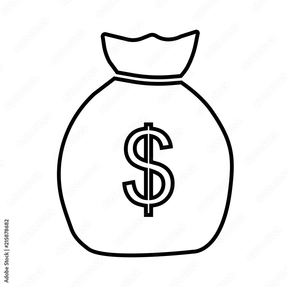 Money bag line icon. Sack or bag with dollar sign. Vector Illustration Money bag line icon. Sack or bag with dollar sign. Vector Illustration