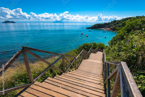 Wooden Stairs Leading to the Azeda Beach in Buzios, Rio de Janeiro State, Brazil photo