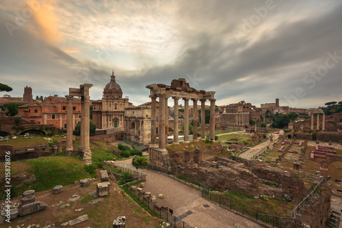 Roman forum with colorful cloud