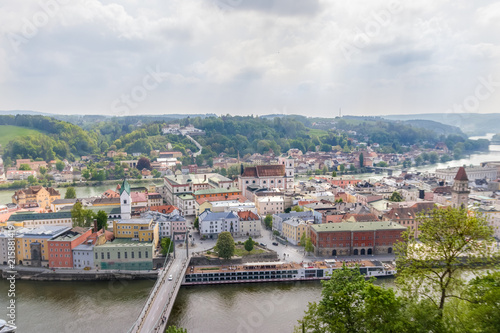 Passau von oben mit Sicht auf die Altstadt © fotograf-passau.com