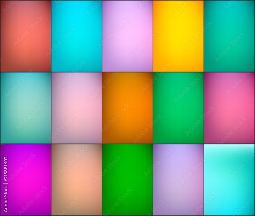 Simple different colors gradient backgrounds set.