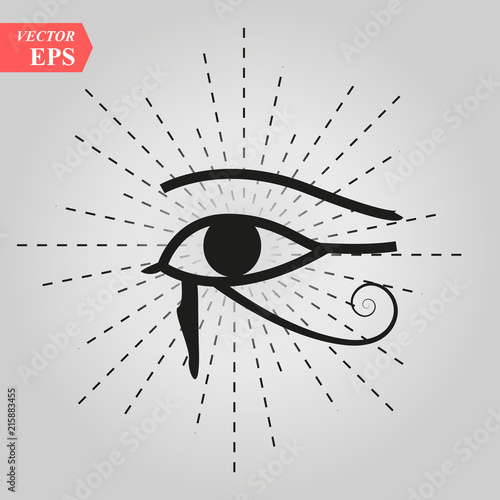 All-Seeing Eye of God The Eye of Providence Eye of Omniscience Luminous Delta Oculus Dei . Ancient mystical sacral symbol of Illuminati and Freemasonry. eps 10 photo