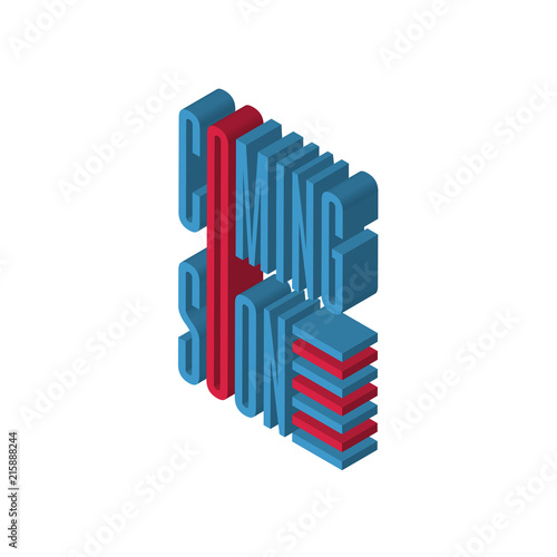 coming soon isometric right top view 3D icon