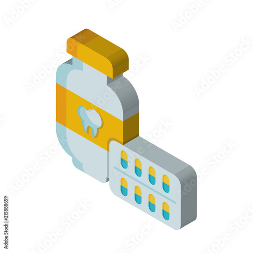 Pill isometric right top view 3D icon