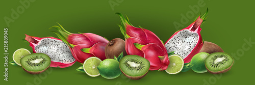 Dragon fruit and kiwi