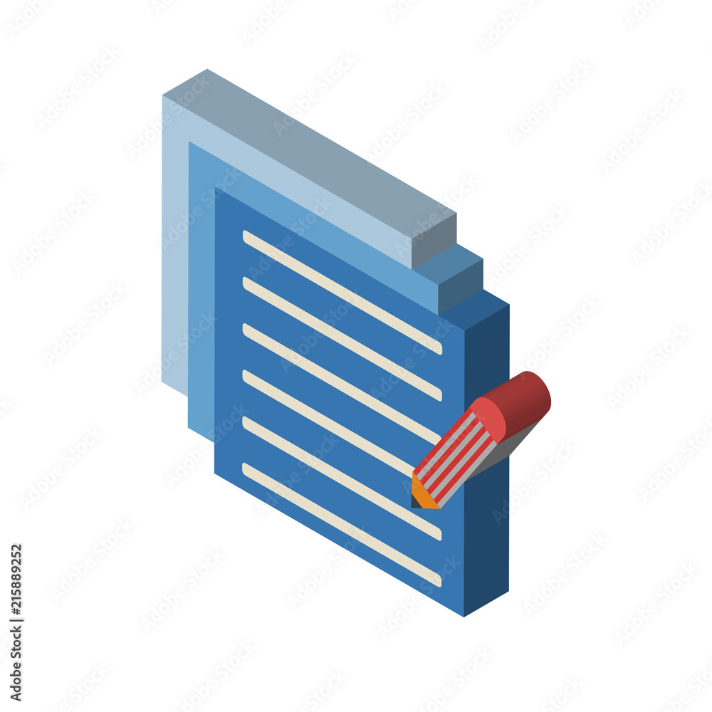 Edit isometric right top view 3D icon Edit isometric right top view 3D icon