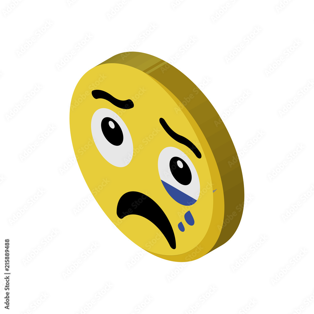 Fototapeta premium Crying isometric right top view 3D icon