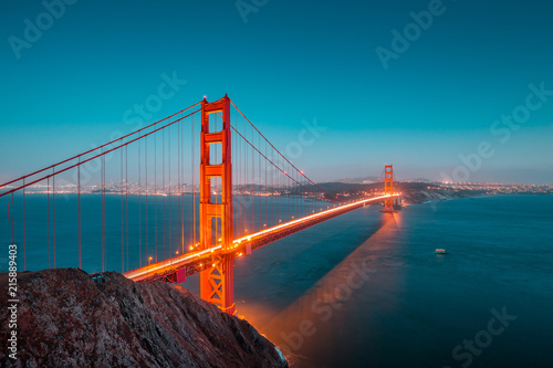 Golden Gate Bridge at twilight, San Francisco, California, USA