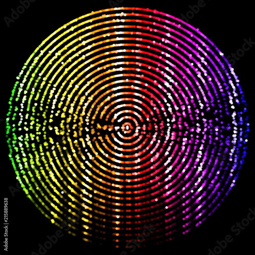 Dotted colorful llines, abstract vector shape illustration, background.