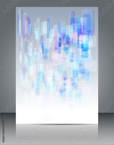 Vibrant blue and white geometric colored brochure & flyer cover template.
