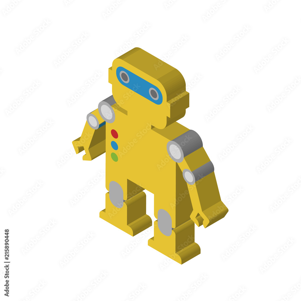 Fototapeta premium Robot isometric right top view 3D icon