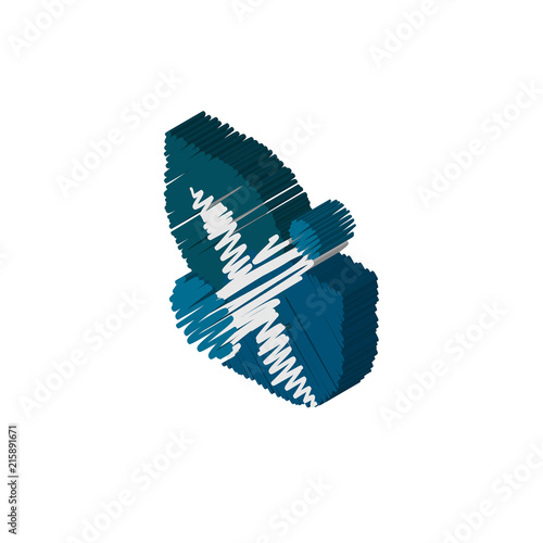 x isometric right top view 3D icon