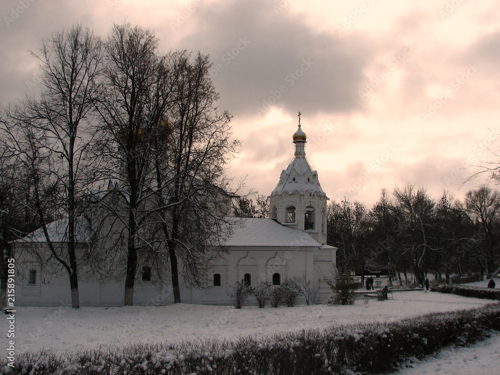 Obraz premium Russian Orthodox Church. Sergiyev Posad. Russian Winter.