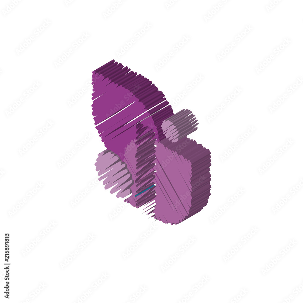 I isometric right top view 3D icon I isometric right top view 3D icon