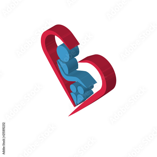 orphanage isometric right top view 3D icon