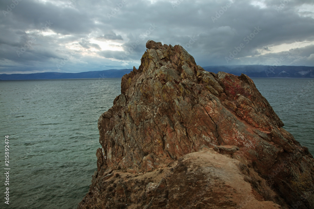 Shaman Rock in Khuzhir. Olkhonsky district. Irkutsk oblast. Russia Shaman Rock in Khuzhir. Olkhonsky district. Irkutsk oblast. Russia