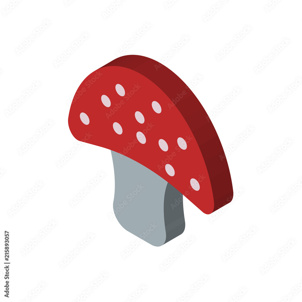 Mushroom isometric right top view 3D icon