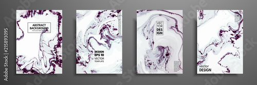 Mixture of acrylic paints. Design template with fluid art. Vector banner with colorful texture. Applicable for covers, presentation, invitation, flyers, annual reports, posters and business cards.