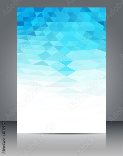 Blue geometric shapes background, brochure & flyer cover template.