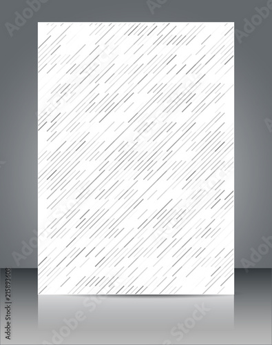 Abstract background, brochure & flyer cover template with grey colored dashed lines.