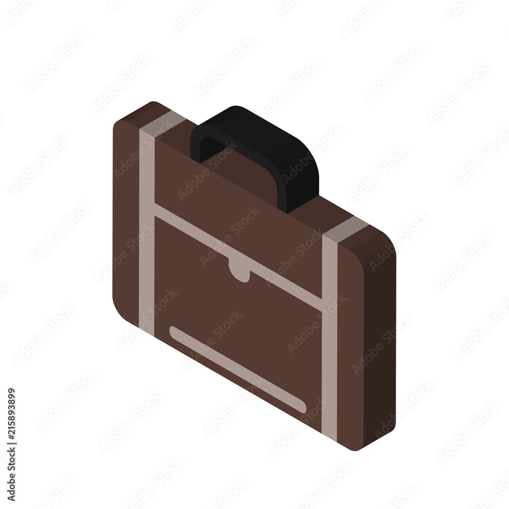 Suitcase isometric right top view 3D icon Suitcase isometric right top view 3D icon