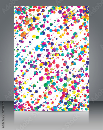 Colorful dotted lines background, brochure & flyer cover template.