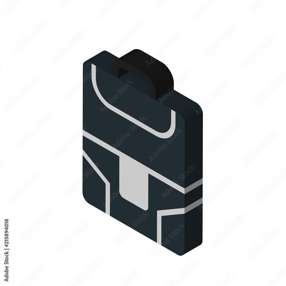 Backpack isometric right top view 3D icon Backpack isometric right top view 3D icon