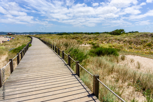 Walkway to White Sand Beach  in Sao Martinho do Porto  Portugal