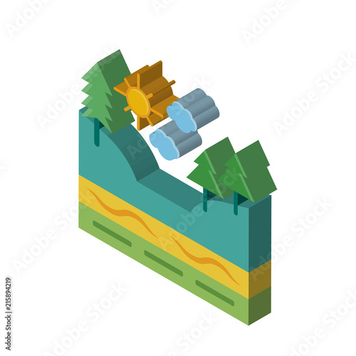 Geology isometric right top view 3D icon