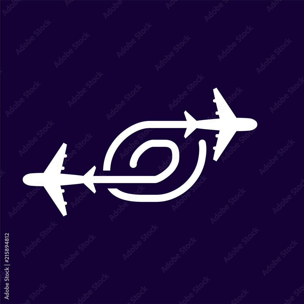 Line Airways O letter logo vector element. Initial Plane Travel logo Template Line Airways O letter logo vector element. Initial Plane Travel logo Template