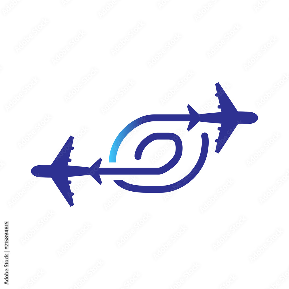Line Airways O letter logo vector element. Initial Plane Travel logo Template Line Airways O letter logo vector element. Initial Plane Travel logo Template
