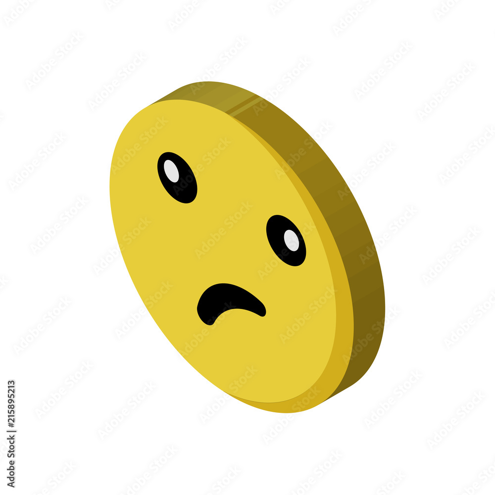 Fototapeta premium Sad isometric right top view 3D icon