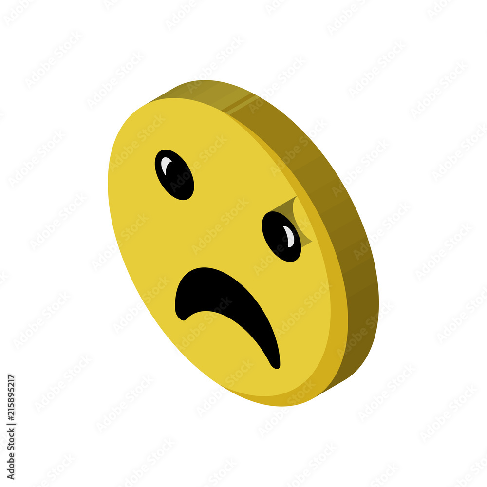 Fototapeta premium Sad isometric right top view 3D icon