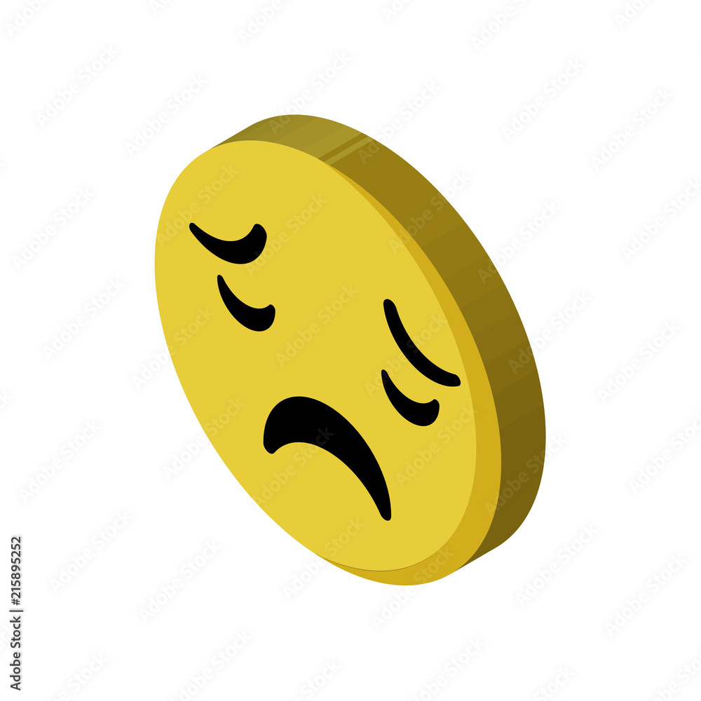 Fototapeta premium Sad isometric right top view 3D icon