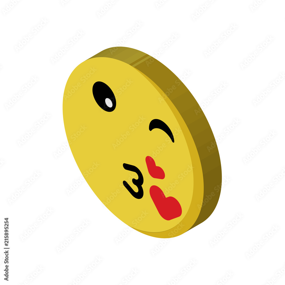 Fototapeta premium Kiss isometric right top view 3D icon