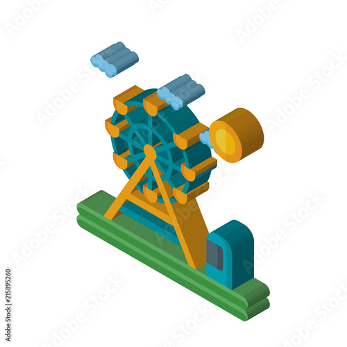 Amusement park isometric right top view 3D icon