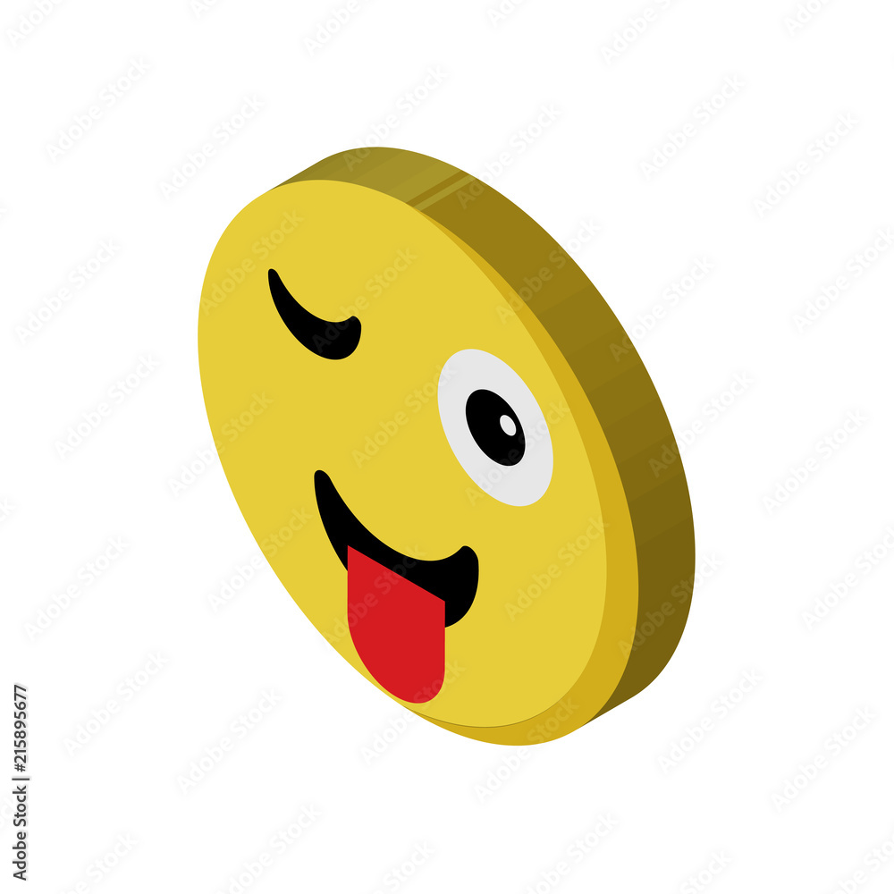 Fototapeta premium Tongue isometric right top view 3D icon