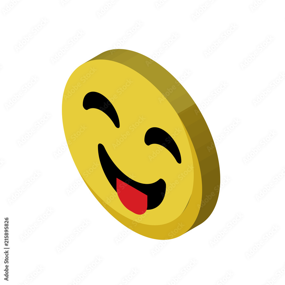 Tongue emoji isometric right top view 3D icon Tongue emoji isometric right top view 3D icon