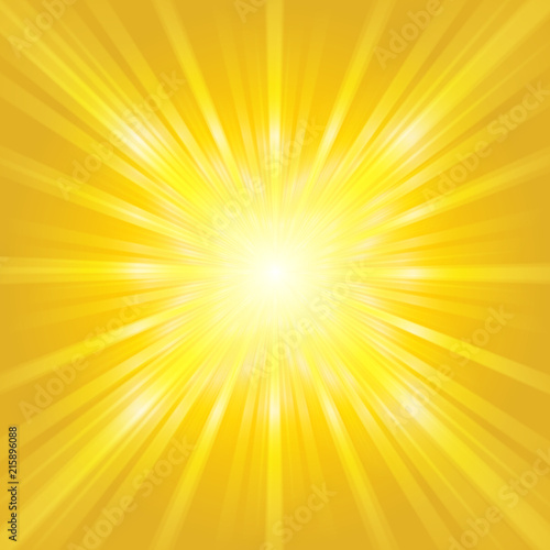 Beams of light, shiny sun rays summer background.